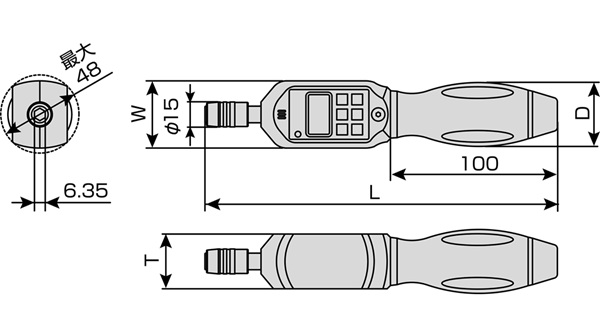 Thông số bản vẽ tay cân lực điện tử DBDT3S và DBDT6S