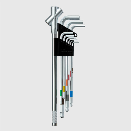 Bộ chìa lục giác bi siêu dài WISE SBL-1000 9 cây + tay cầm Triple Handle chính hãng